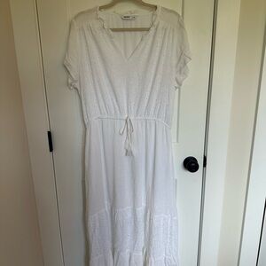 Sonoma White V-Neck Sundress Casual Maxi